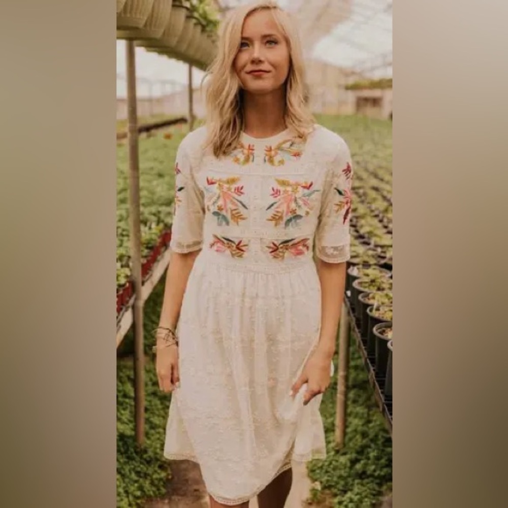 BOUTIQUE LACE EMBROIDERED DRESS